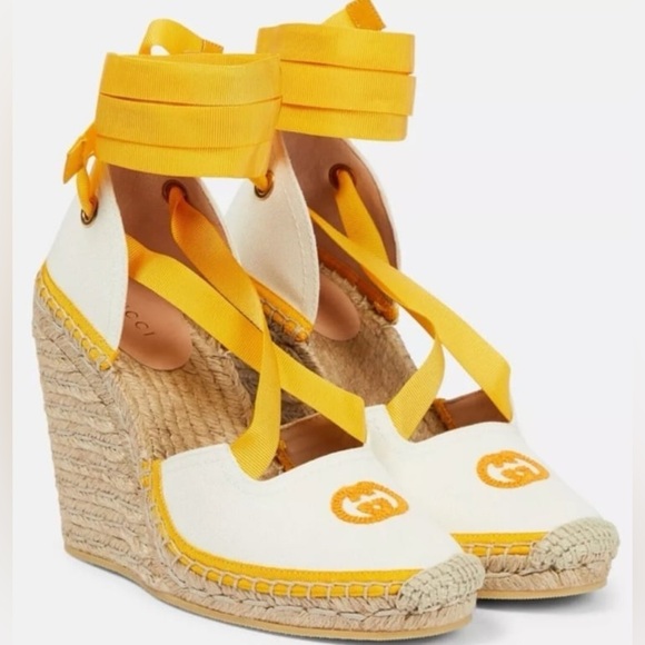 Gucci GG canvas wedge espadrilles EU Size 37.5 , US size 7.5 - Picture 11 of 11